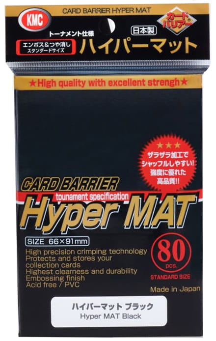 KMC Standard Sleeves - Hyper Mat Black (80 Sleeves)